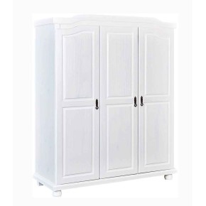 Armadio a 3 Ante Bianco Legno Appendiabiti Mobile Camera Letto Cabina Guardaroba