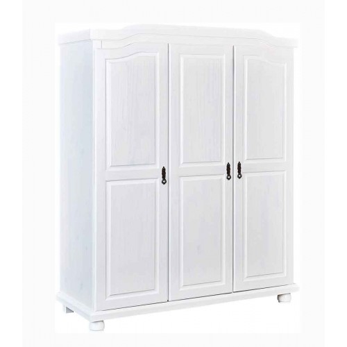 Armadio a 3 Ante Bianco Legno Appendiabiti Mobile Camera Letto Cabina Guardaroba