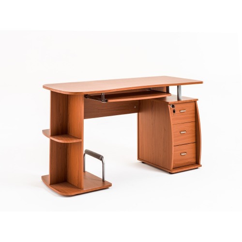 Scrivania Porta Pc in Legno Con Cassettiera 3 Cassetti Computer Camera Ragazzi
