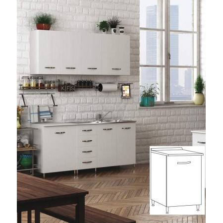 Mobile Base per Cucina Componibile Dispensa in Legno Bianco 40 cm Larghezza