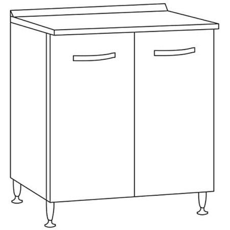 Base per Cucina 80 cm Larghezza in Legno Bianco Dispensa 2 Ante Componibile