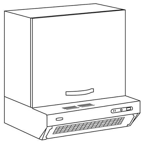 Pensile Sopra Cappa per Cucina Componibile 60 cm Larghezza Legno Bianco Larice