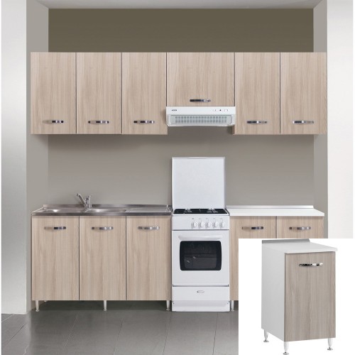 Base per Cucina Componibile Mobile in Legno Larice Grigio 40 cm Larghezza 1 Anta