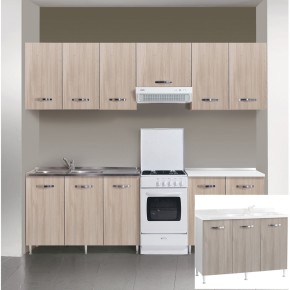 Mobile Sotto Lavello Doppia Vasca 3 Ante 120 cm Senza Lavello Larice Grigio 2