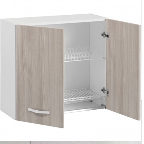 Scolapiatti per Cucina Componibile 80 Larghezza in Legno Pensile Larice Grigio