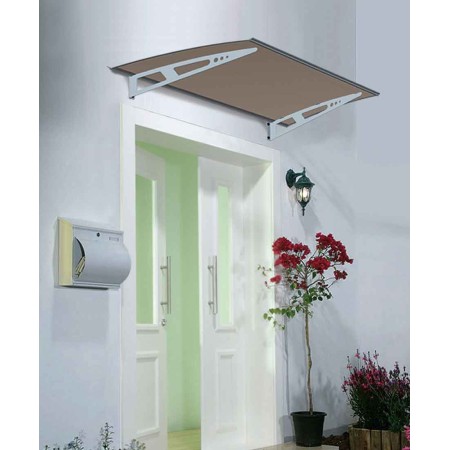 Pensilina in Alluminio 200x100 Policarbonato Fume Tettoia Porte Esterne Balconi