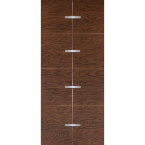 Pannello Porta Blindata Rivestimento Moderno con Inserti in Alluminio da Esterno