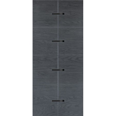 Pannello per Porta Blindata Moderno Inserti Alluminio Rivestimento per Esterno