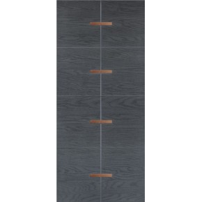 Pannello per Porta Blindata Moderno Inserti Alluminio Rivestimento per Esterno 2