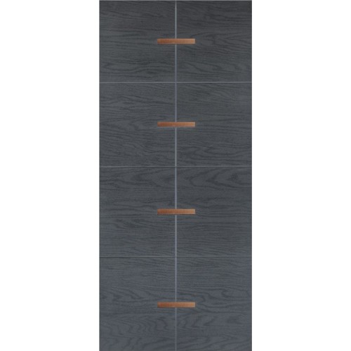 Pannello per Porta Blindata Moderno Inserti Alluminio Rivestimento per Esterno