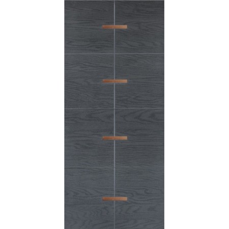 Pannello per Porta Blindata Moderno Inserti Alluminio Rivestimento per Esterno
