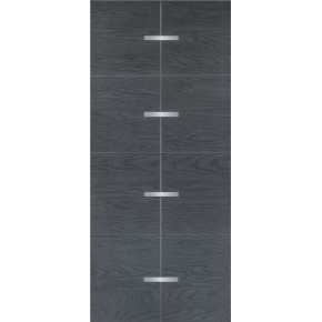 Pannello per Porta Blindata Moderno Inserti Alluminio Rivestimento per Esterno
