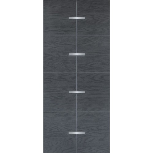 Pannello per Porta Blindata Moderno Inserti Alluminio Rivestimento per Esterno