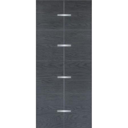 Pannello per Porta Blindata Moderno Inserti Alluminio Rivestimento per Esterno
