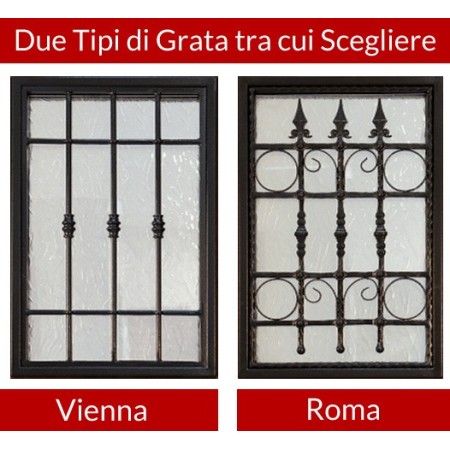 Porta Blindata con Vetro e Grata a Doppia Anta Pannello per Esterno Pantografato