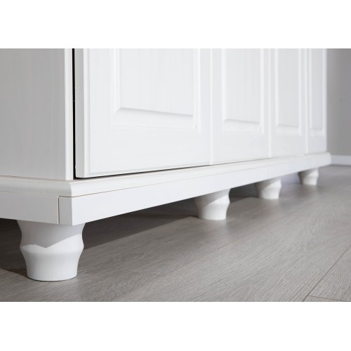 Armadio a 4 Ante Bianco Legno Appendiabiti Mobile Camera Letto Cabina Guardaroba