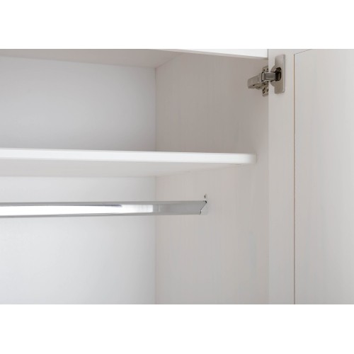 Armadio a 4 Ante Bianco Legno Appendiabiti Mobile Camera Letto Cabina Guardaroba