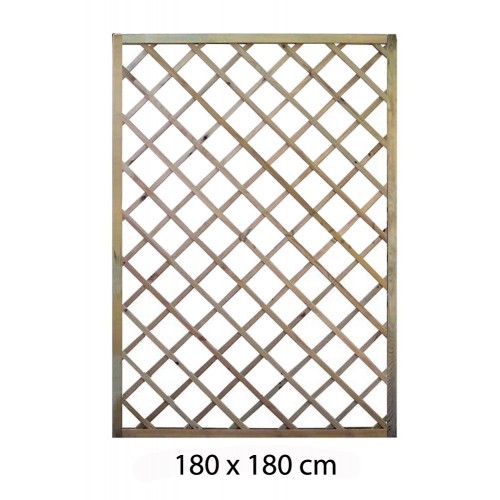 Grigliato Pannello 180x180 cm Steccato in Legno da Terrazzo Giardino Divisorio