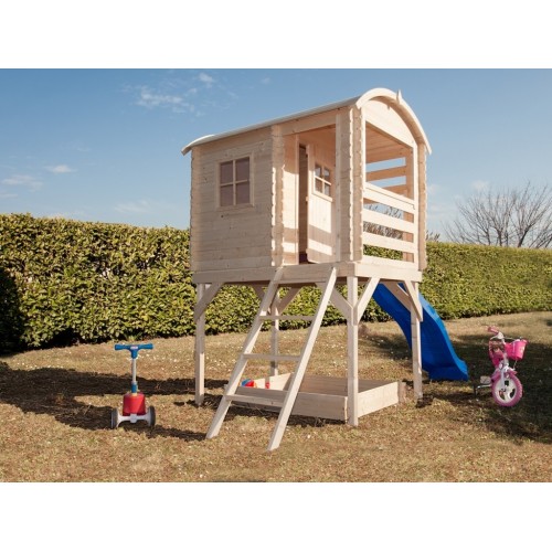 Casetta in Legno per Bambini Torretta Palafitta Scivolo Parco Giochi da Giardino