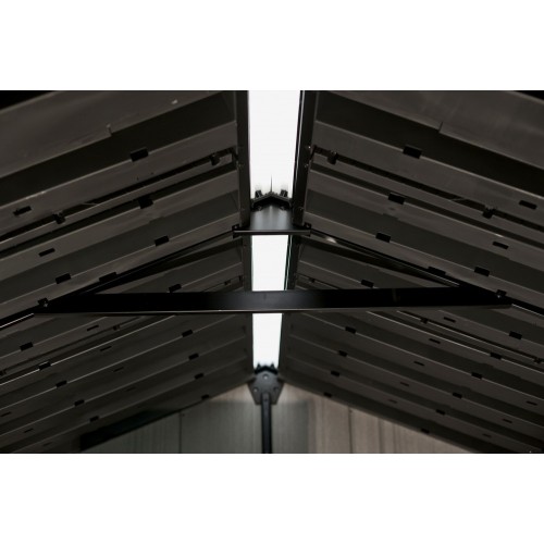Casetta Keter con Pavimento Ripostiglio Grande Lucernario Effetto Legno Grigio