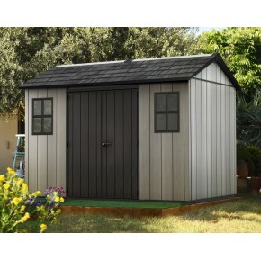 Casetta Keter con Pavimento Ripostiglio Grande Lucernario Effetto Legno Grigio 2