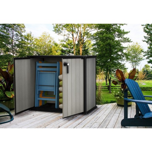Armadio Keter da Giardino Box Esterno Officina Grigio Effetto Legno Patio Resina