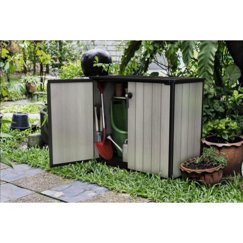 Armadio Keter da Giardino Box Esterno Officina Grigio Effetto Legno Patio Resina