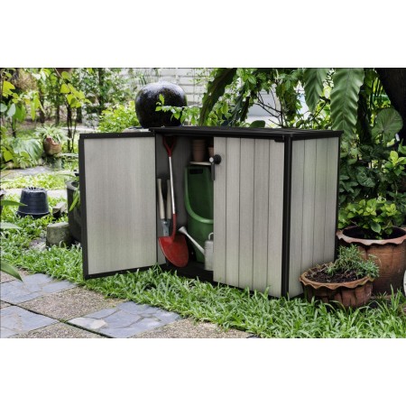 Armadio Keter da Giardino Box Esterno Officina Grigio Effetto Legno Patio Resina