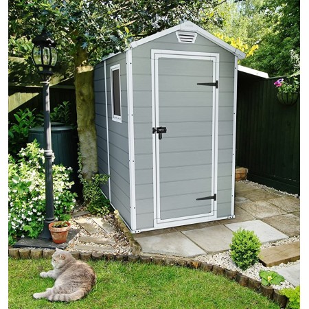 Box per Esterno Keter Armadio Porta Attrezzi da Giardino Grigio in Resina PVC