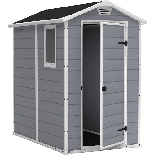 Box per Esterno Keter Armadio Porta Attrezzi da Giardino Grigio in Resina PVC