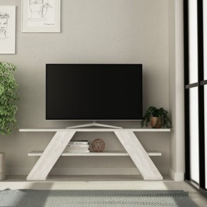 Porta TV da Salotto Mobile Basso in Legno con Ripiani Bianco Vintage Salvaspazio