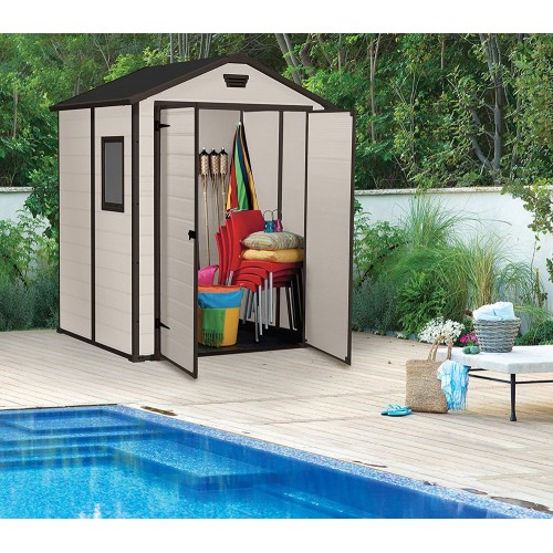 Keter Box per Esterno Porta Attrezzi Lavoro Resina Armadio da Giardino PVC Beige