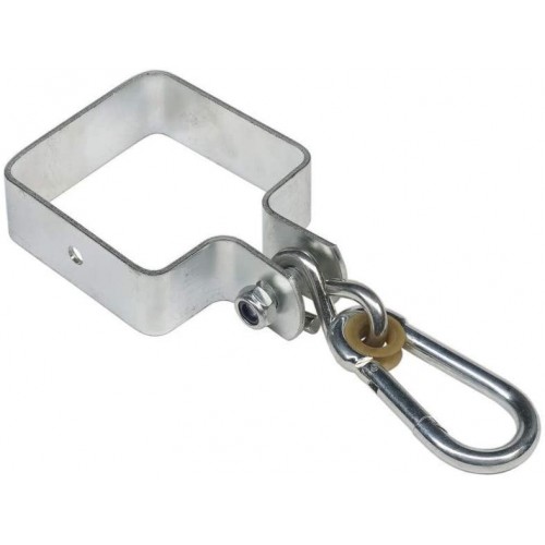 2 Collari Acciaio Zincato 9x9 cm per Altalena Bambini con Pali in Legno Quadrati