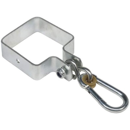 2 Collari Acciaio Zincato 9x9 cm per Altalena Bambini con Pali in Legno Quadrati