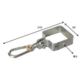 2 Collari Acciaio Zincato 9x9 cm per Altalena Bambini con Pali in Legno Quadrati 2