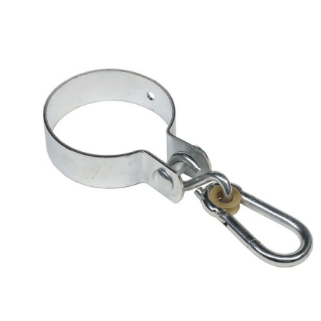2 Collari 10x10 per Pali in Legno Tondi Acciaio Zincato Sedute Altalena Bambini