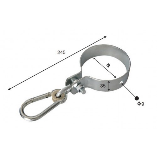 2 Collari 10x10 per Pali in Legno Tondi Acciaio Zincato Sedute Altalena Bambini