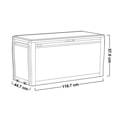 Baule Cassapanca Contenitore con Seduta Ruote Resina Giardino Esterno Plastica