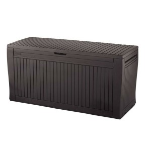 Baule Cassapanca Contenitore con Seduta Ruote Resina Giardino Esterno Plastica
