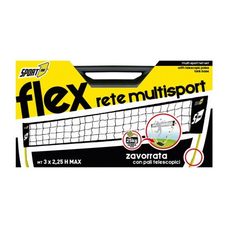Set Rete Multisport Regolabile Pallavolo Beach Volley Zavorra Badminton Spiaggia