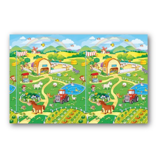 Tappeto per Bambini 150x120 Colorato Arrotolabile Antitrauma Antiscivolo Interno
