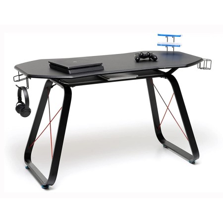 Scrivania da Gaming Nera Tavolo Gamer Pc Computer Postazione Moderna Cameretta