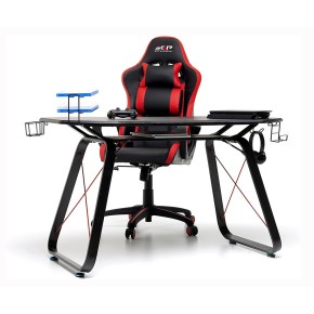Scrivania da Gaming Nera Tavolo Gamer Pc Computer Postazione Moderna Cameretta