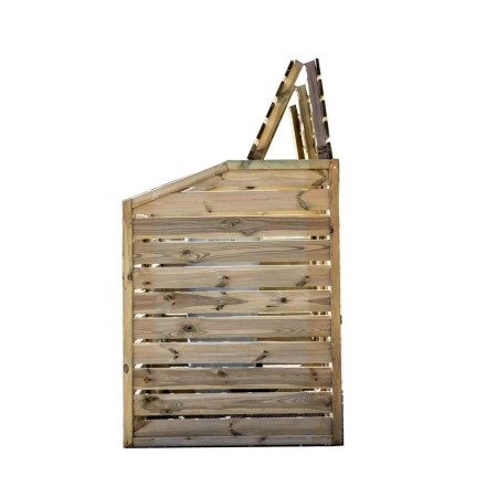 Armadio Basso in Legno 2 Ante Mobile per Secchi Raccolta Differenziata Giardino