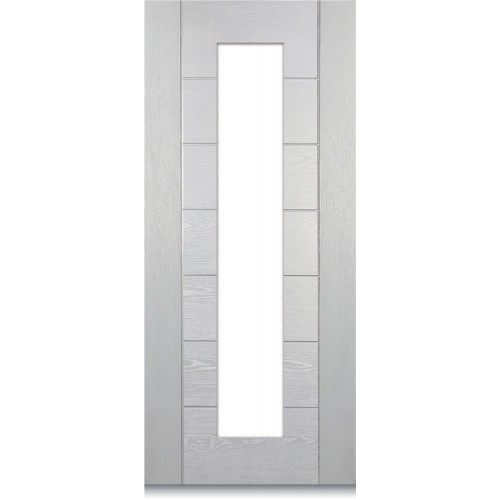 Porta Blindata con Vetro Antisfondamento pannello esterno Vetroresina Bianco