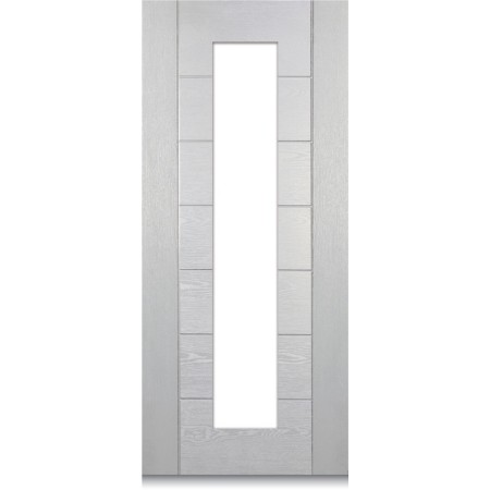 Porta Blindata con Vetro Antisfondamento pannello esterno Vetroresina Bianco