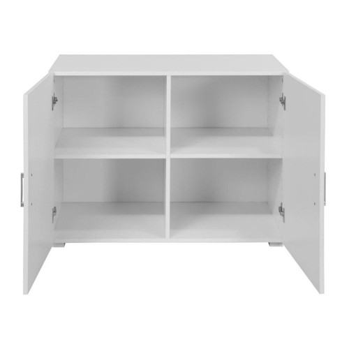 Armadio Multiuso Bianco 2 Ante per Ufficio Bagno Cucina Legno Mobile con Ripiano