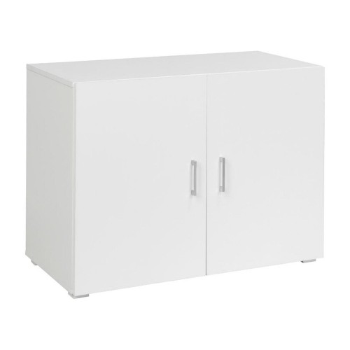 Armadio Multiuso Bianco 2 Ante per Ufficio Bagno Cucina Legno Mobile con Ripiano
