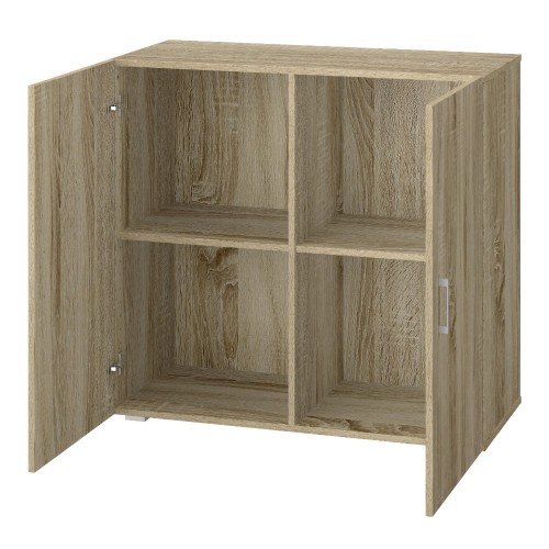 Armadio Multiuso Rovere 2 Ante per Ufficio Bagno Cucina Legno Mobile con Ripiano