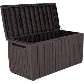 Keter Baule Cassapanca Contenitore con Seduta Giardino Ruote Plastica Esterno 2